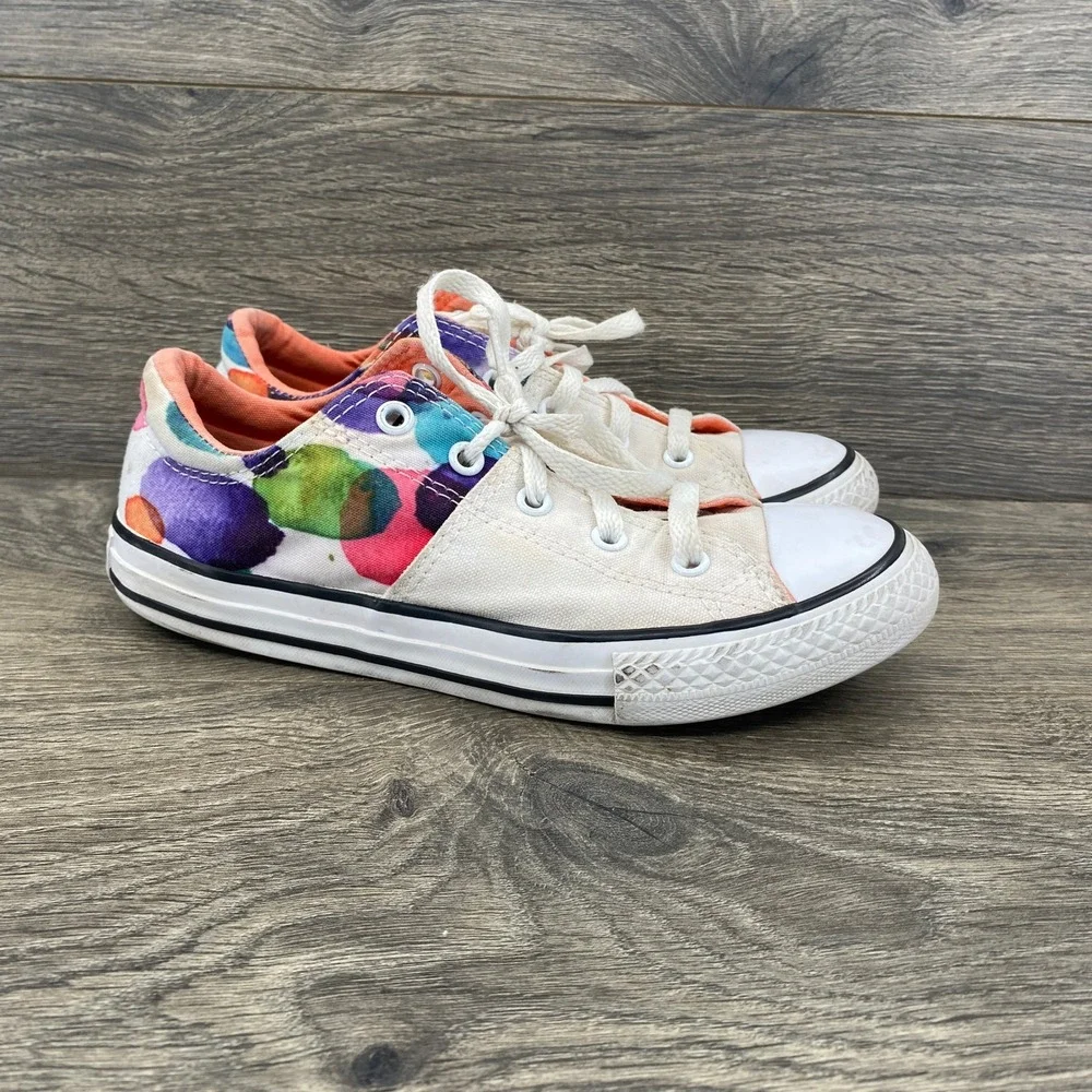 Converse Chuck Taylor All Star Junior 2 White Multi Watercolor Polka Dot Low Top